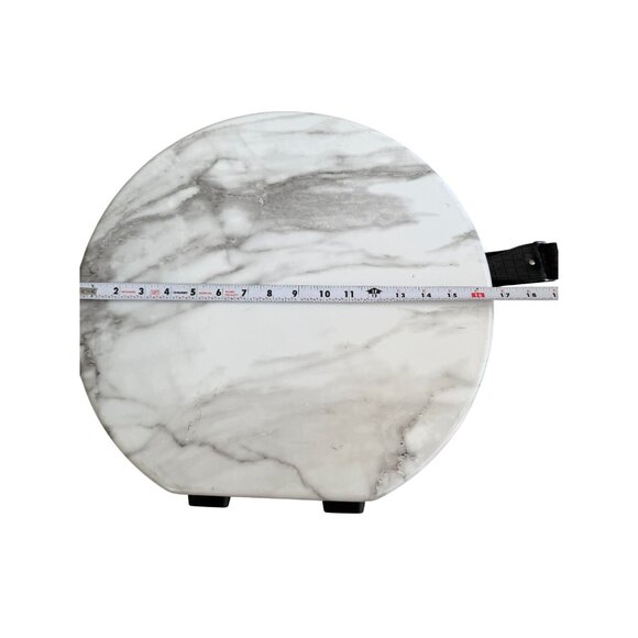 CALPAK Gray White Marble Hat Round Luggage Case w/ Strap - Picture 9 of 16